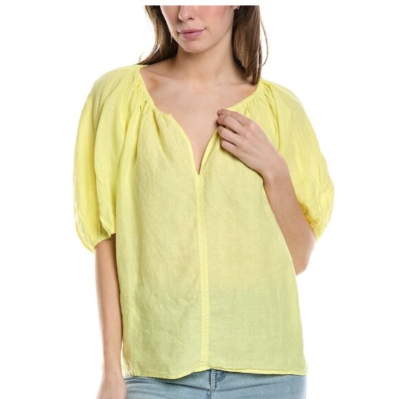 ⭐️3/$30⭐️ (bundle deal) Velvet Lemon Yellow Linen Top - Picture 1 of 11